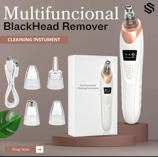 5 in 1 Black Head Remover machine,Pimple Pore Cleaner, Rechargeable ‏Derma Suction