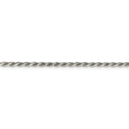 Sterling Silver 2.25mm Shiny-Cut Rope Chain Necklace For Men.